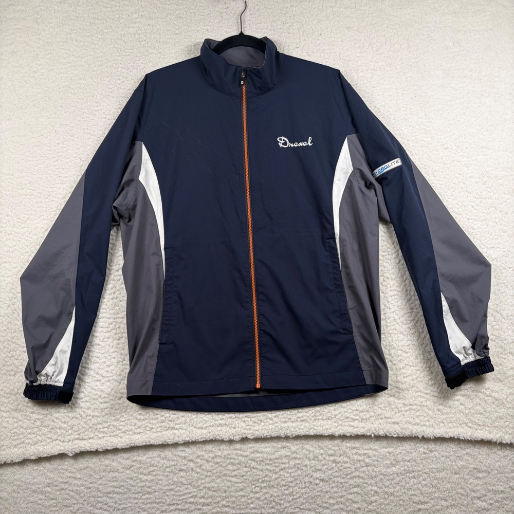 FootJoy DryJoys Golf Jacket Mens HydroLite Drexel Full Zip S Navy Grey White